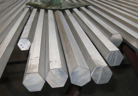 A shinny Hexagonal shaped bars group